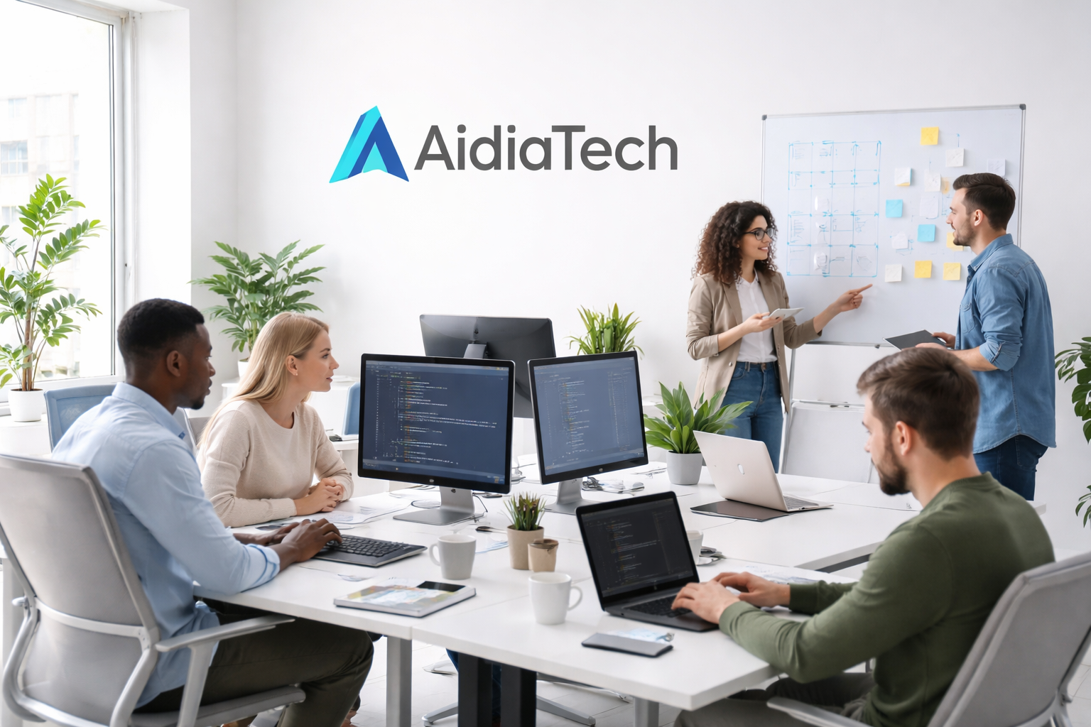 AidiaTech team collaborating